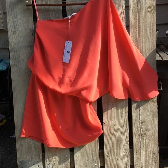 Y2K Sz XS Off Shoulder Silk Mini Dress - Picture 1 of 7